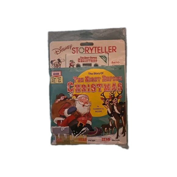 1970 SEALED Vintage Disney STORYTELLER The Night Before Christmas BOOK/TAPE Set - Picture 1 of 9